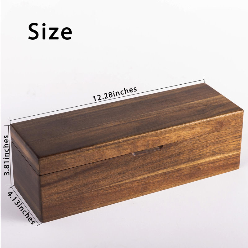 Neando 5x8 Index Card Organizer With Lid – Extra Large Acacia Wood Storage Box With 4 Compartments 20 Blank Tabs Holds 600 Cards File Box For - View #6